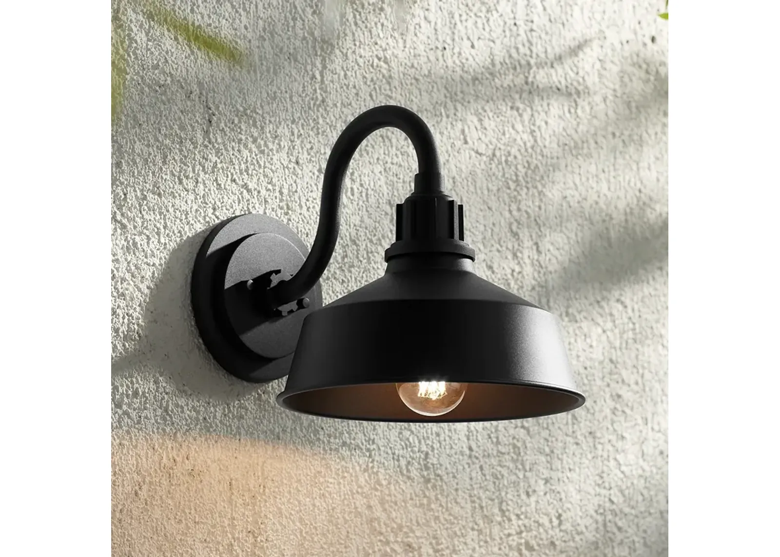 Arnett 10 1/2" High Textured Black Outdoor Wall Light