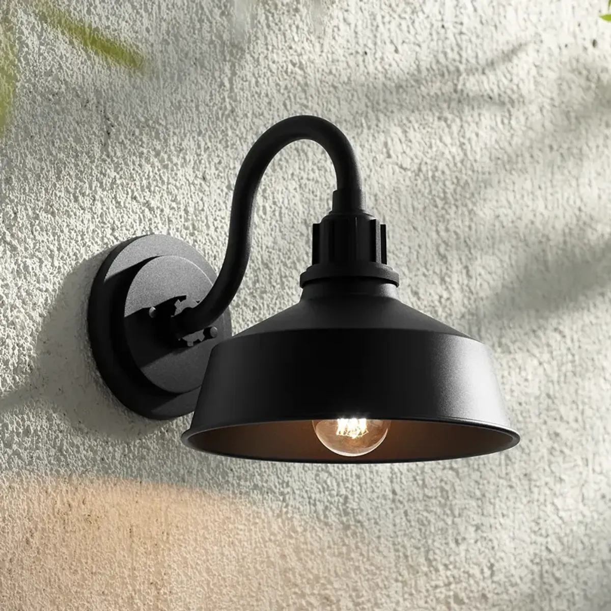 Arnett 10 1/2" High Textured Black Outdoor Wall Light