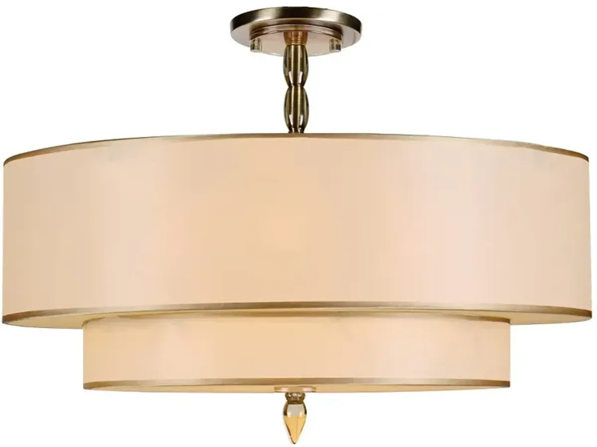 Luxo 5 Light Brass Semi-Flush