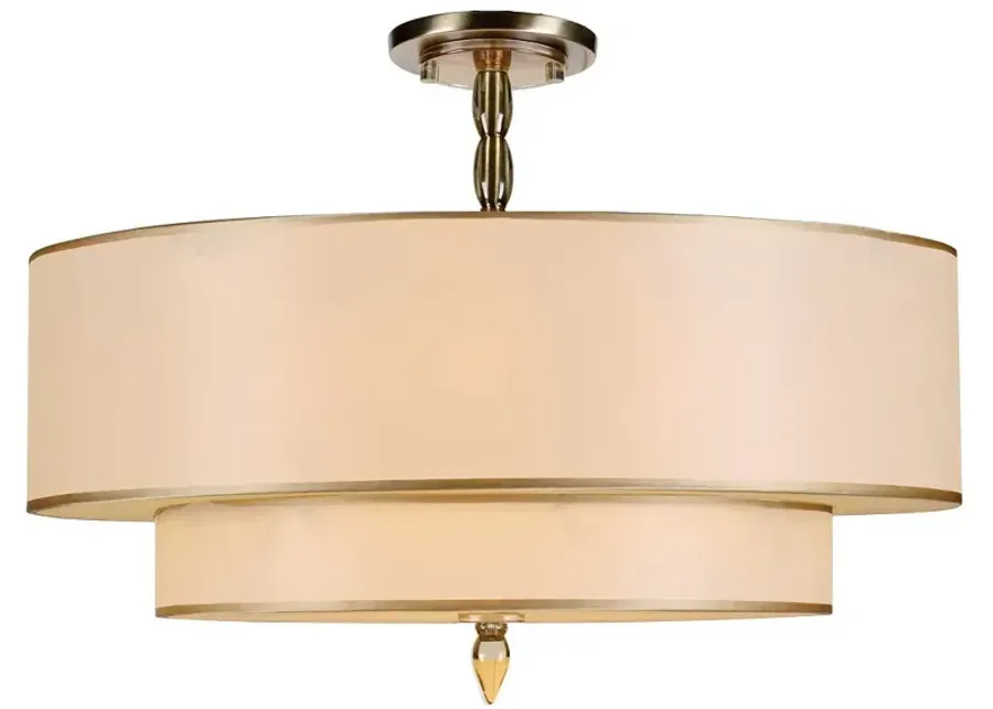 Luxo 5 Light Brass Semi-Flush