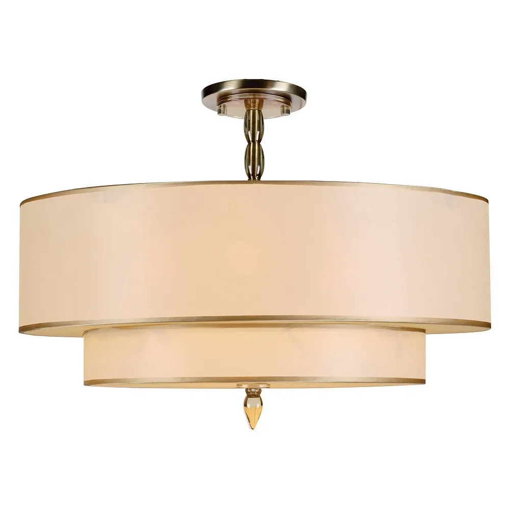 Luxo 5 Light Brass Semi-Flush