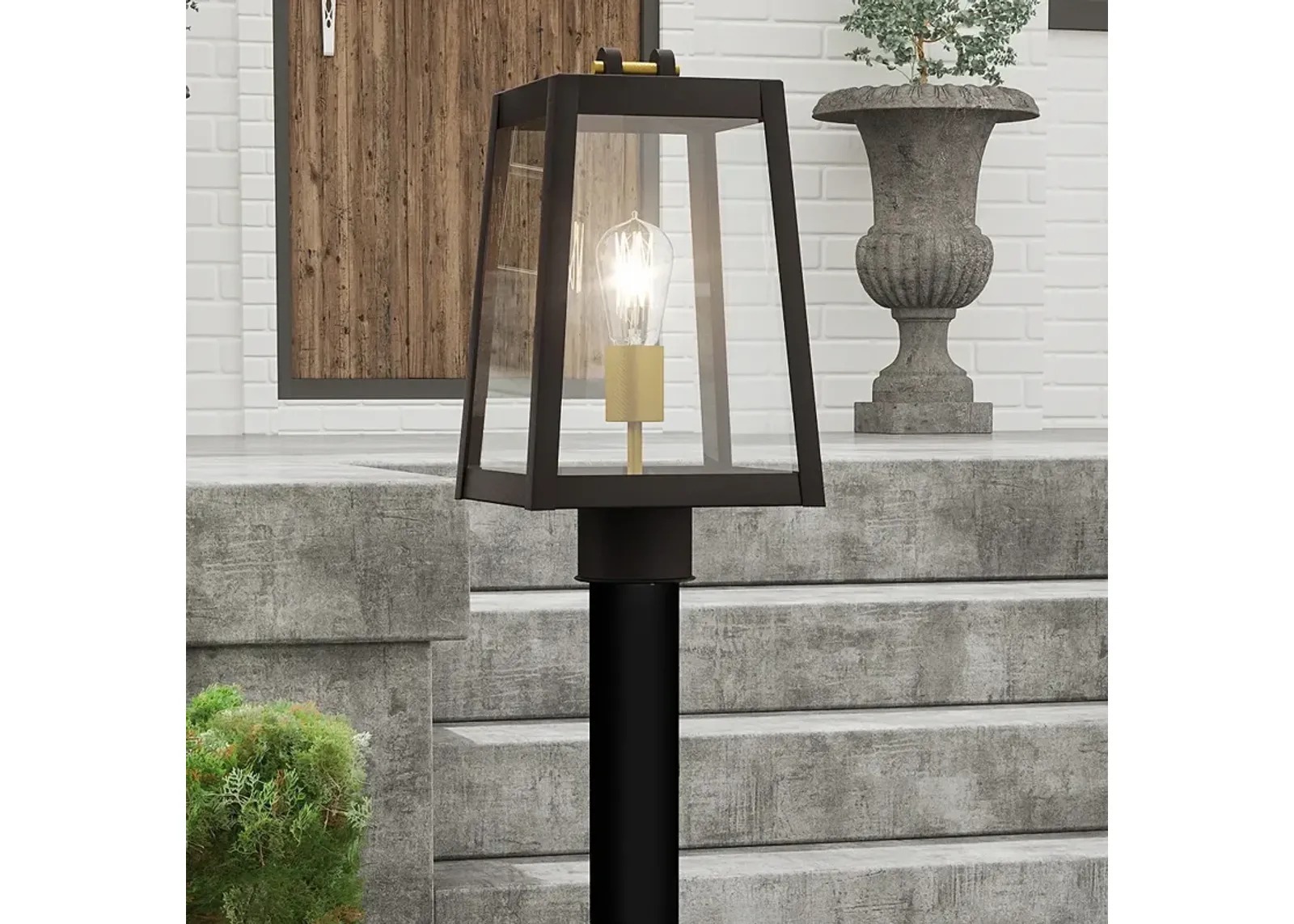 Quoizel Amberly Grove 15 3/4"H Western Bronze Outdoor Post Mount Light