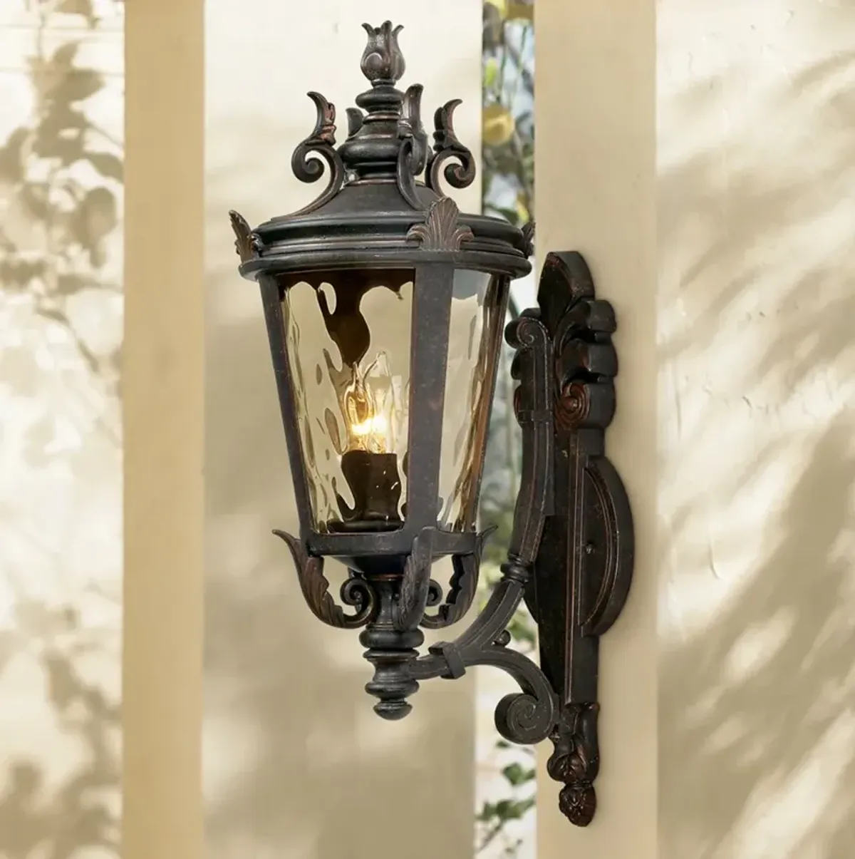 John Timberland Casa Marseille 22" High Bronze Outdoor Wall Lig