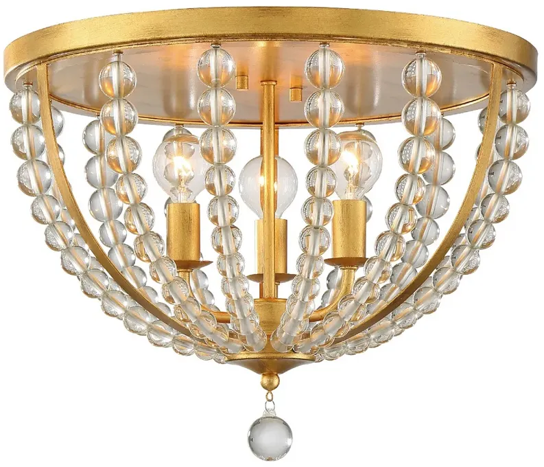 Roxy 3 Light Antique Gold Ceiling Mount