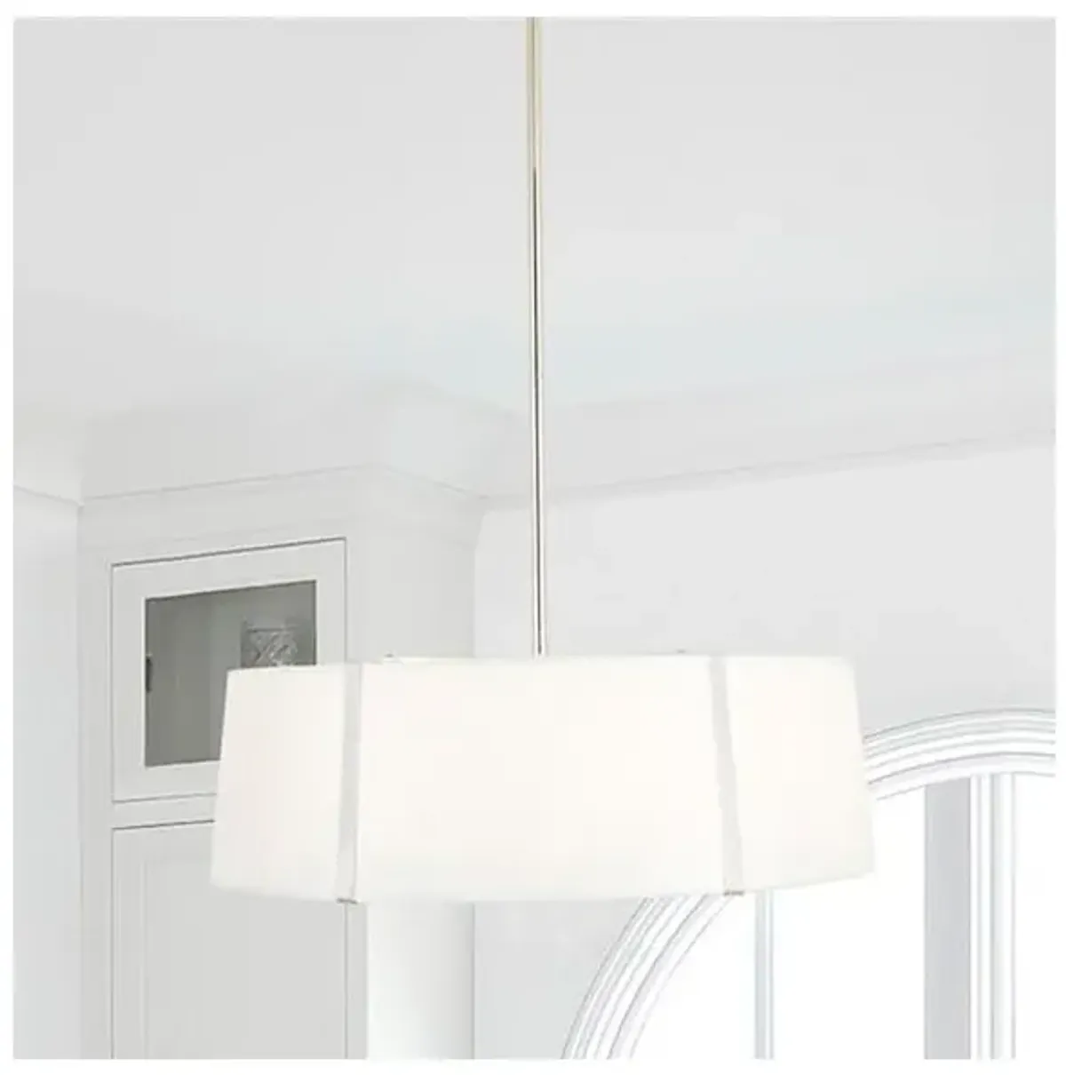 Crystorama Fulton 24"W Polished Nickel Drum Pendant Light