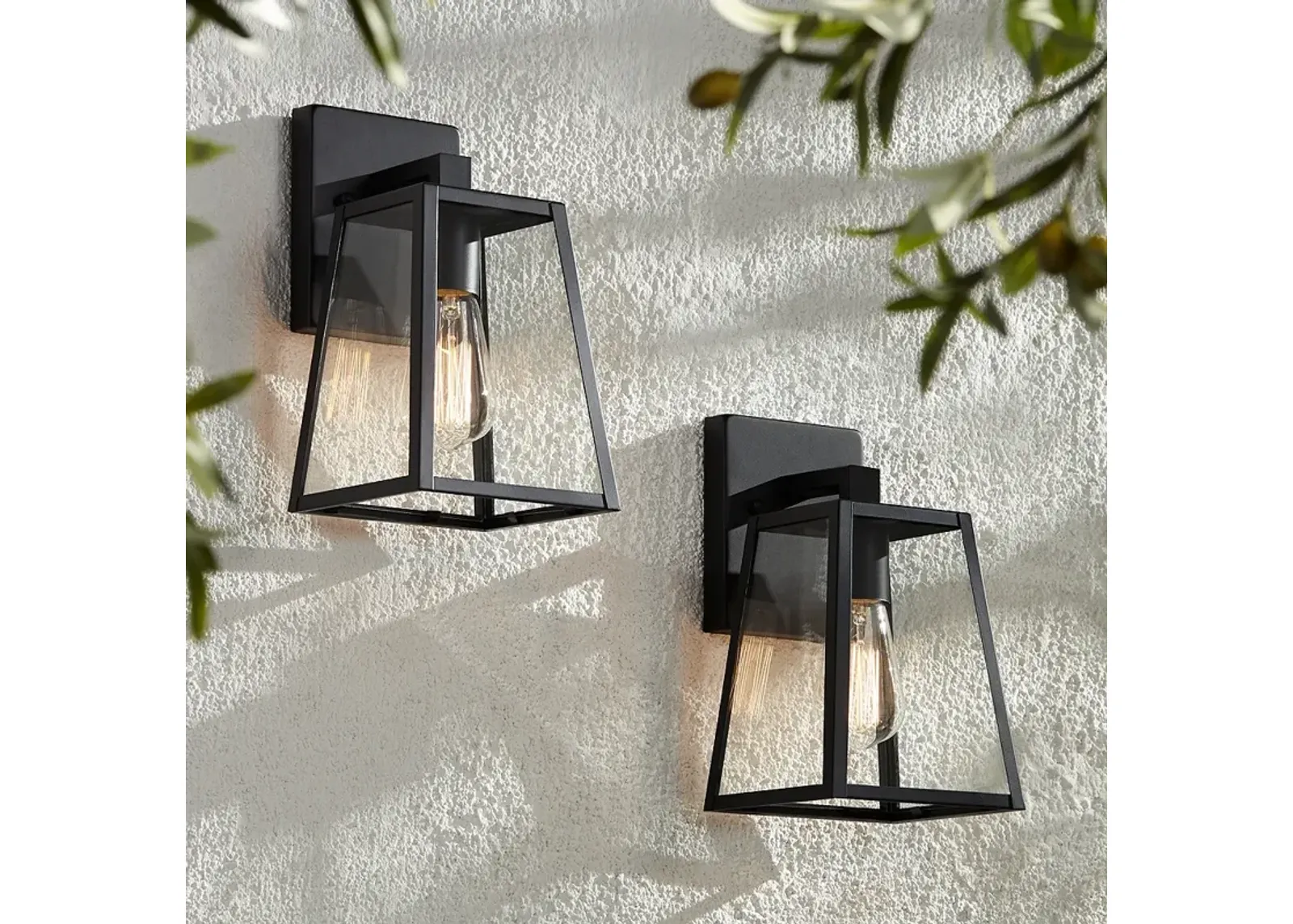 Arrington 10 3/4" High Mystic Black Outdoor Wall Light Set of 2