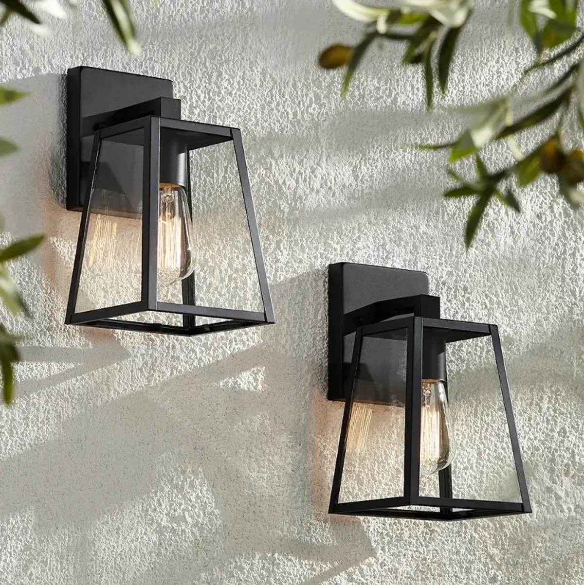 Arrington 10 3/4" High Mystic Black Outdoor Wall Light Set of 2