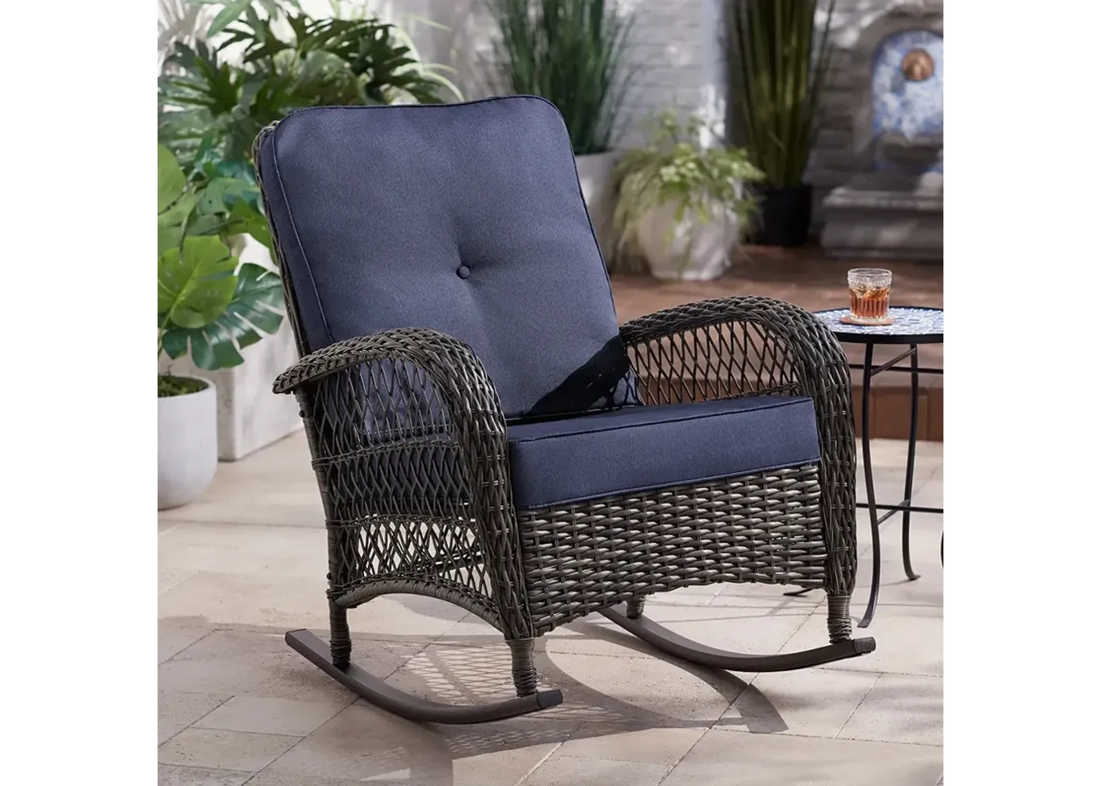 Madden Blue Outdoor Rocking Chair