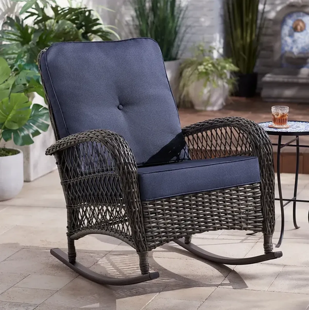 Madden Blue Outdoor Rocking Chair