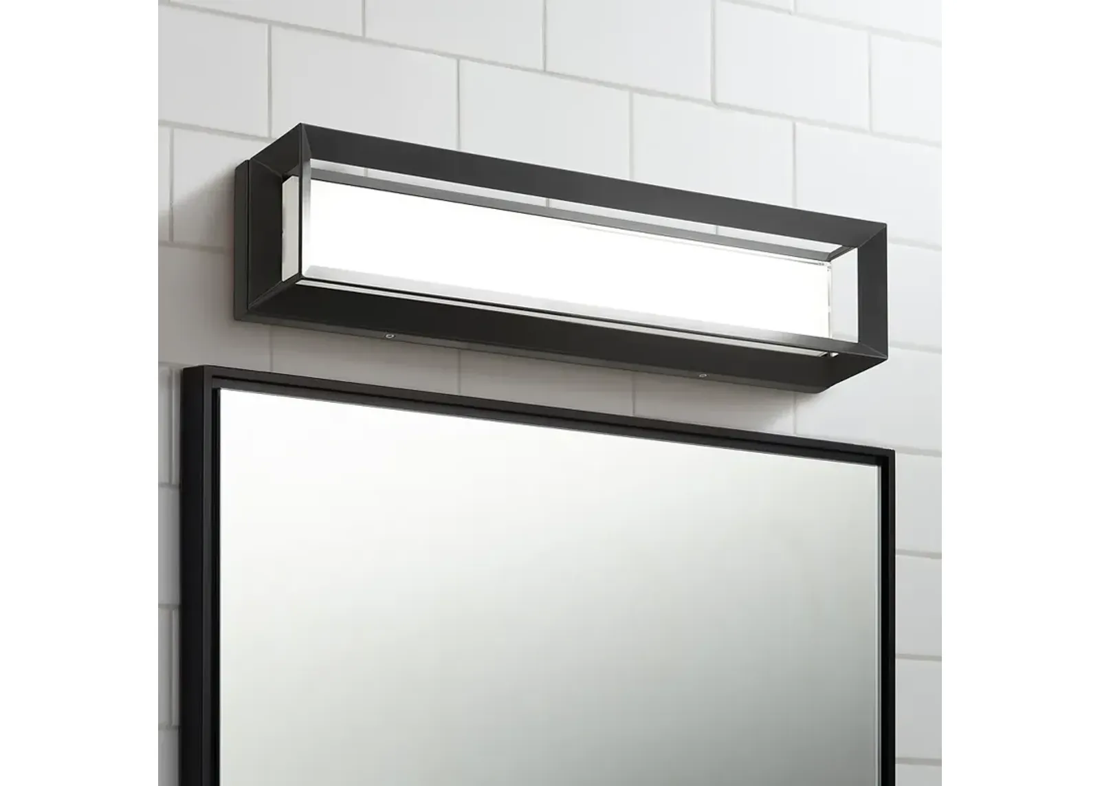 Averton 22" Wide Coal Metal Rectangular LED Bath Light