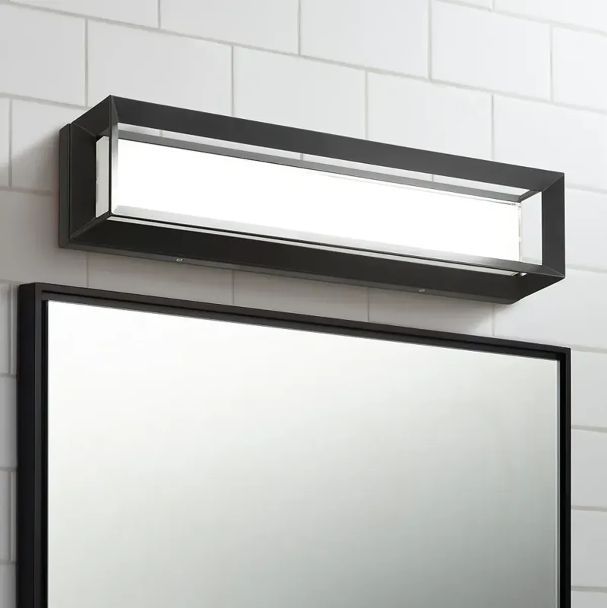 Averton 22" Wide Coal Metal Rectangular LED Bath Light