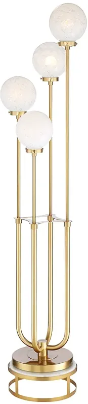 Possini Euro Candide Warm Gold 4-Light Floor Lamp with Riser