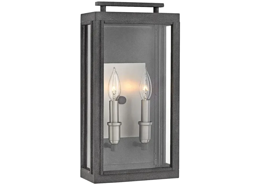 Hinkley Sutcliffe 17" High Aged Zinc Outdoor Wall Light