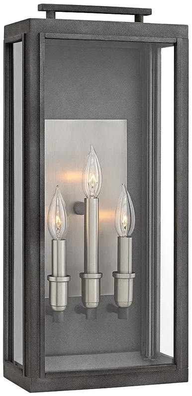 Hinkley Sutcliffe 22" High Aged Zinc Outdoor Wall Light