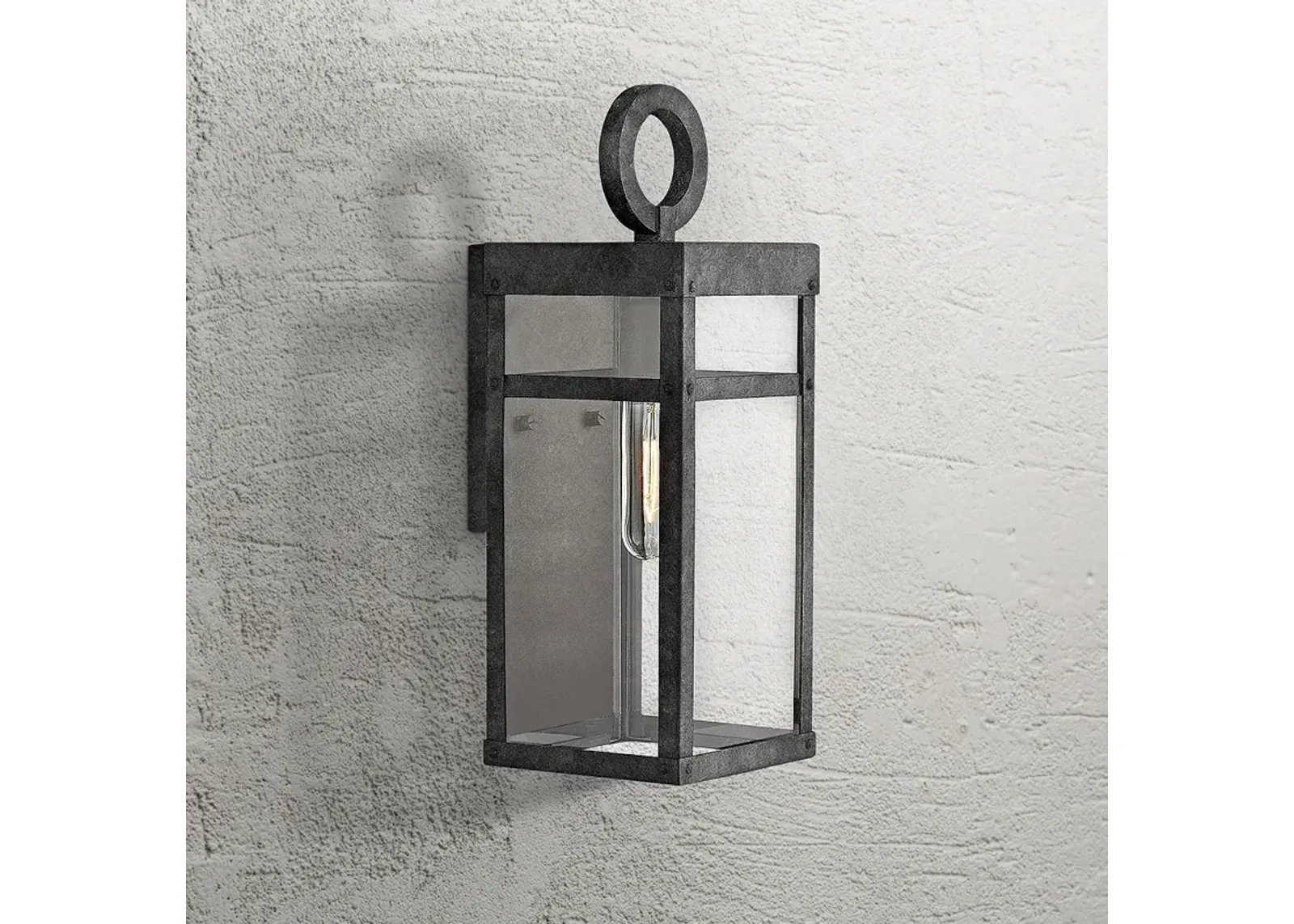 Hinkley Porter 13" High Aged Zinc Outdoor Wall Light