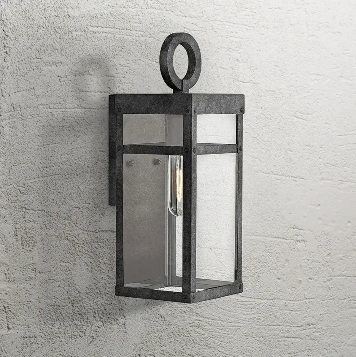 Hinkley Porter 13" High Aged Zinc Outdoor Wall Light