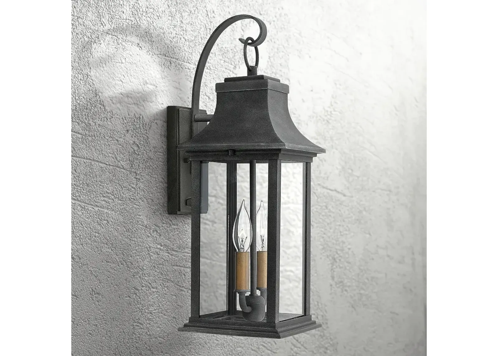 Hinkley Adair 20" High Aged Zinc Clear Glass Outdoor Wall Light