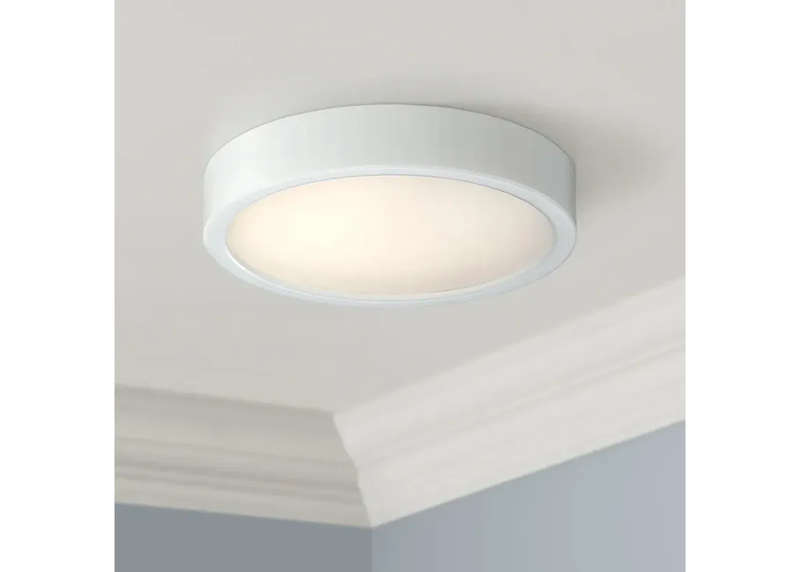 George Kovacs Puzo 8" Wide White LED Ceiling Light