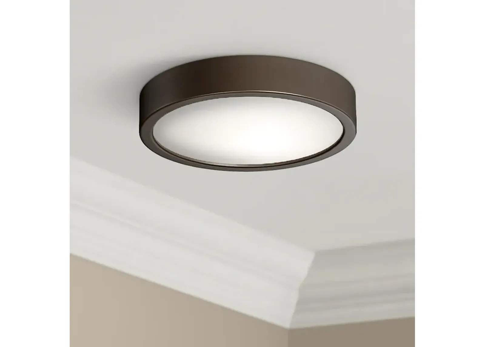 George Kovacs Puzo 8" Wide Copper Bronze Modern LED Ceiling Light