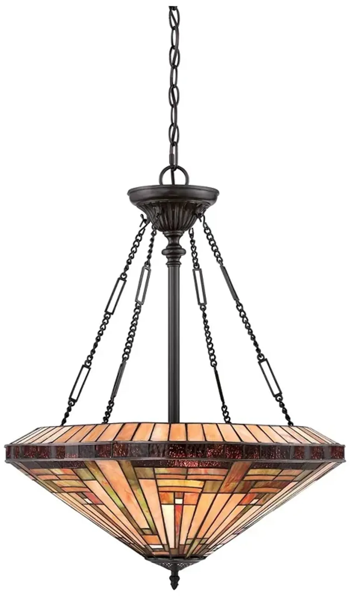 Quoizel Stephen 21 1/2" Wide Tiffany Style Glass Pendant