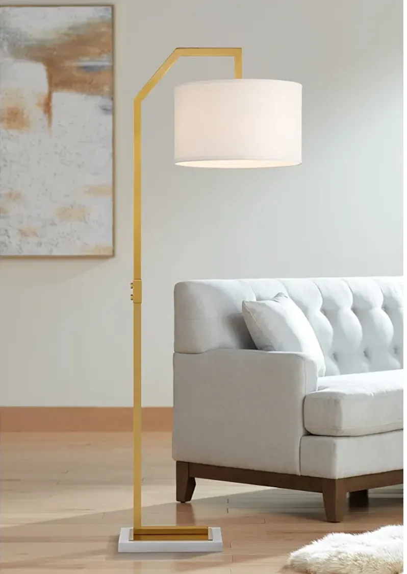 Possini Euro Kittridge 62 1/2" Marble and Gold Arc Modern Floor Lamp