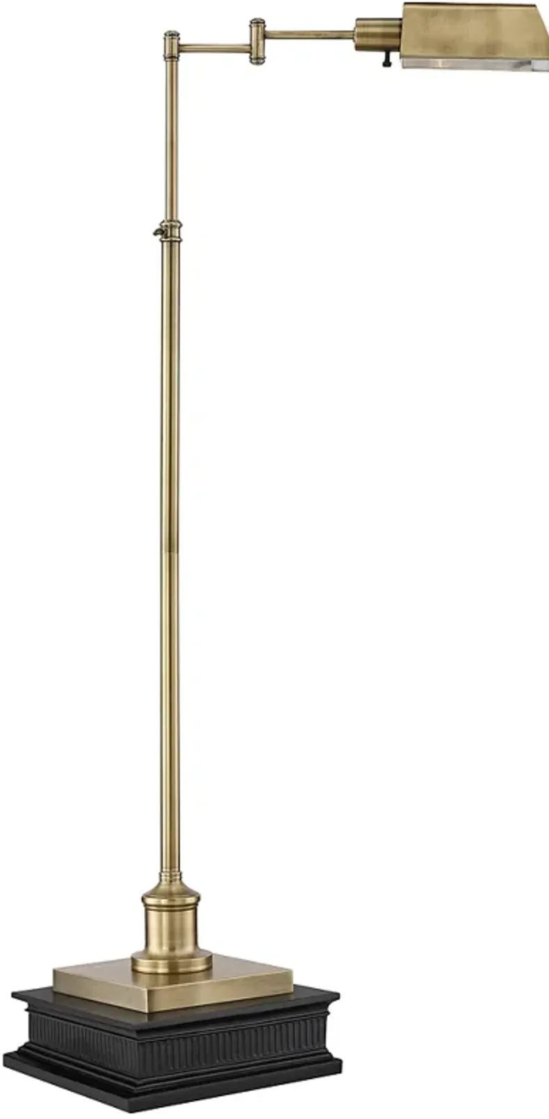 Regency Hill Jenson Aged Brass Adjustable Pharmacy Floor Lamp with Riser