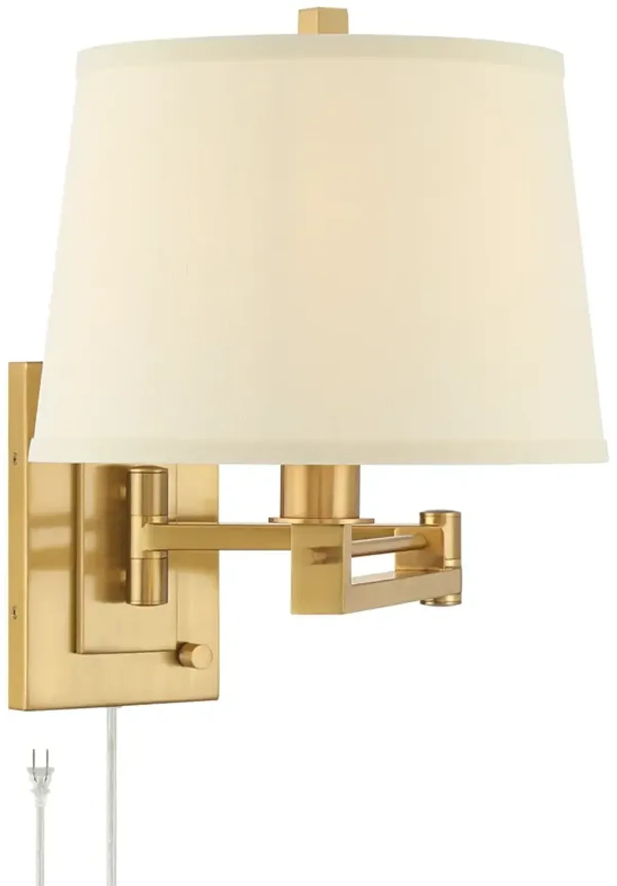 Easley 15" High Warm Gold Plug-In Swing Arm Wall Lamp