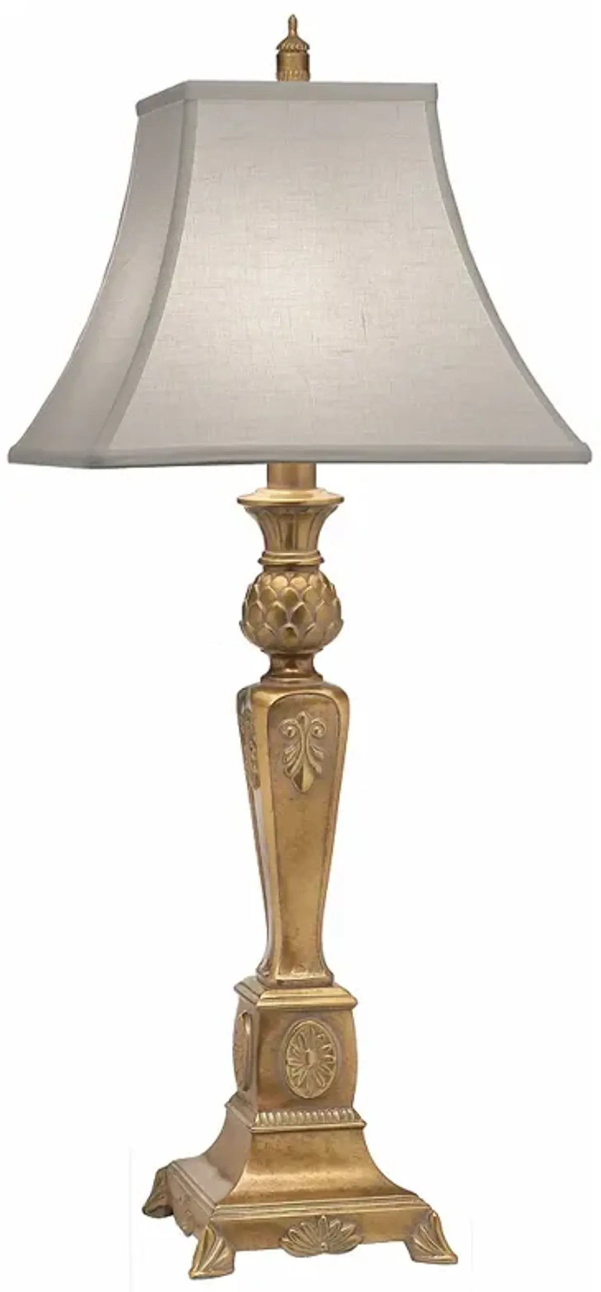 32" H Polished Honey Brass Square Artichoke TL