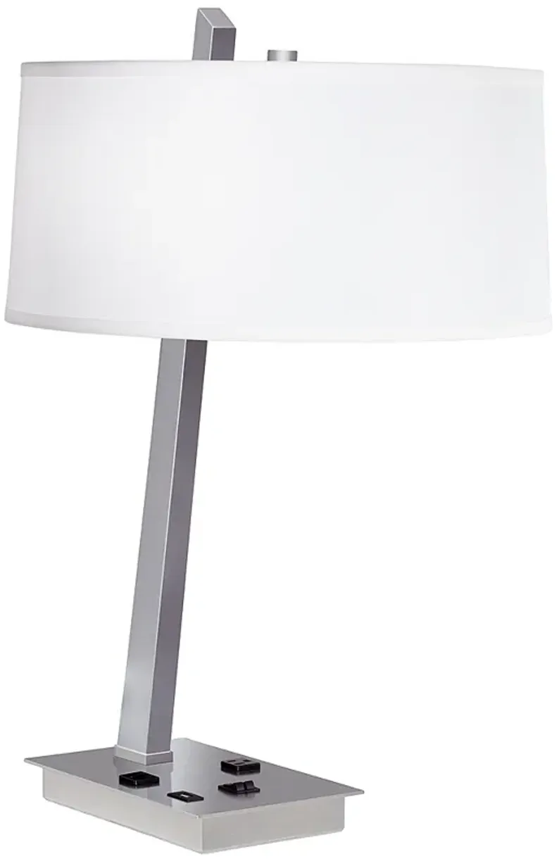 Pacific Coast Lighting 26" Tilted Modern Outlet USB Table Lamp