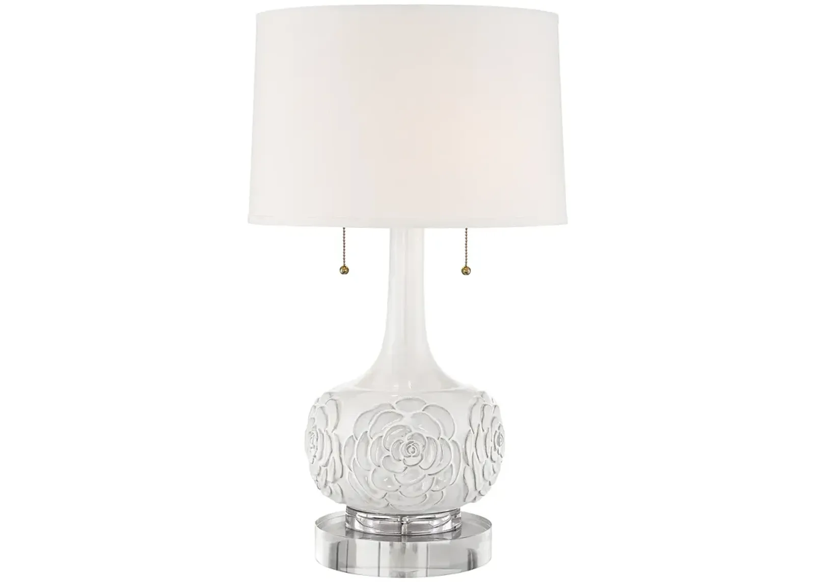 Possini Euro Natalia 28 1/2" Floral Ceramic Lamp with Acrylic Riser