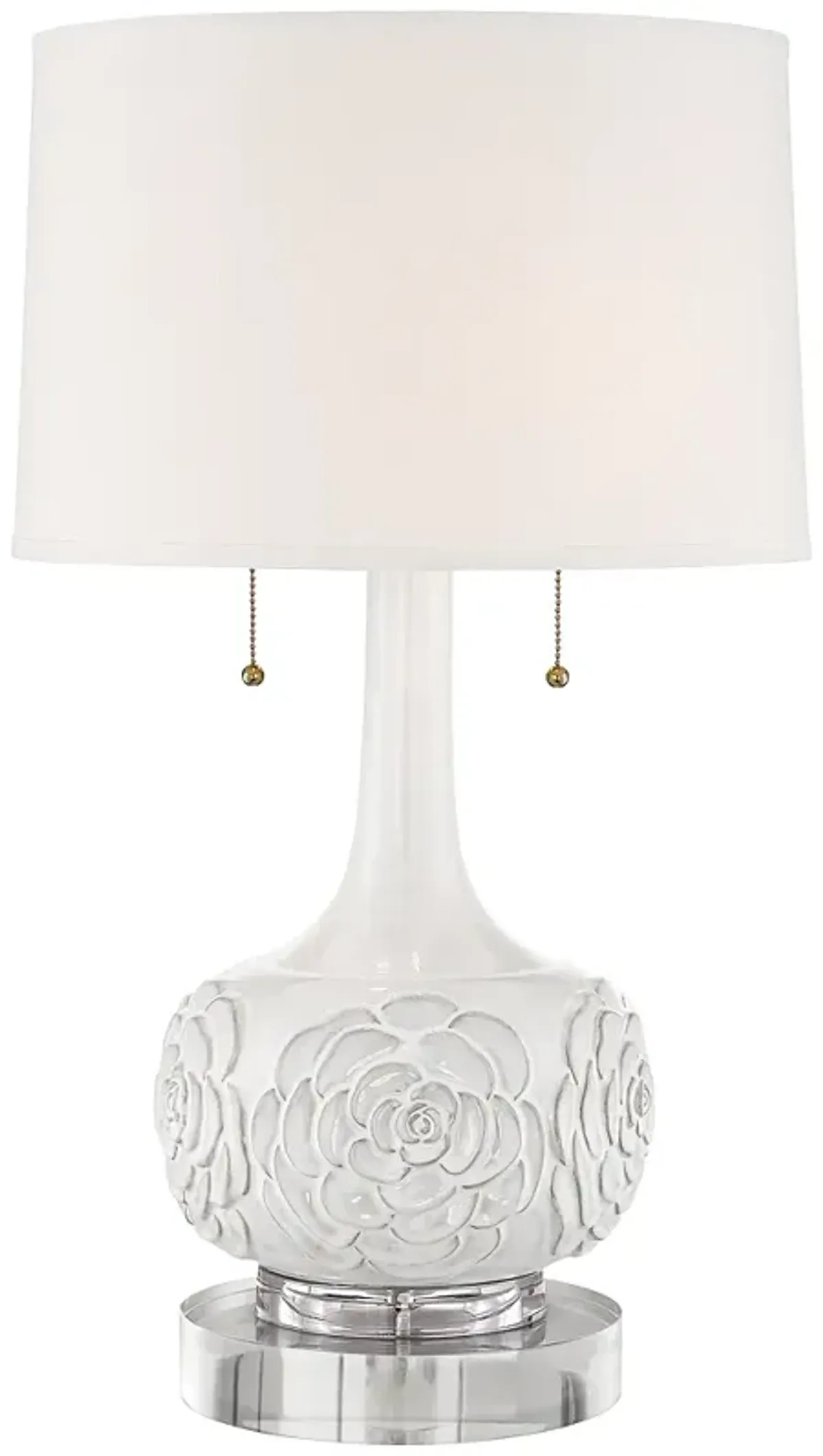 Possini Euro Natalia 28 1/2" Floral Ceramic Lamp with Acrylic Riser