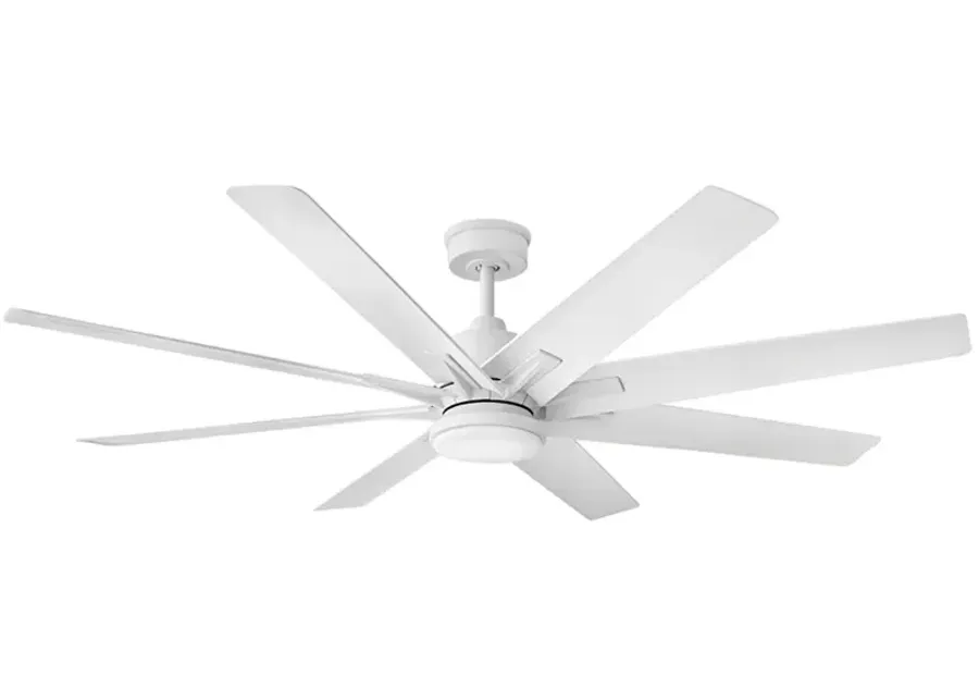 66" Hinkley Concur LED Wet Rated 8-Blade Matte White Smart Ceiling Fan