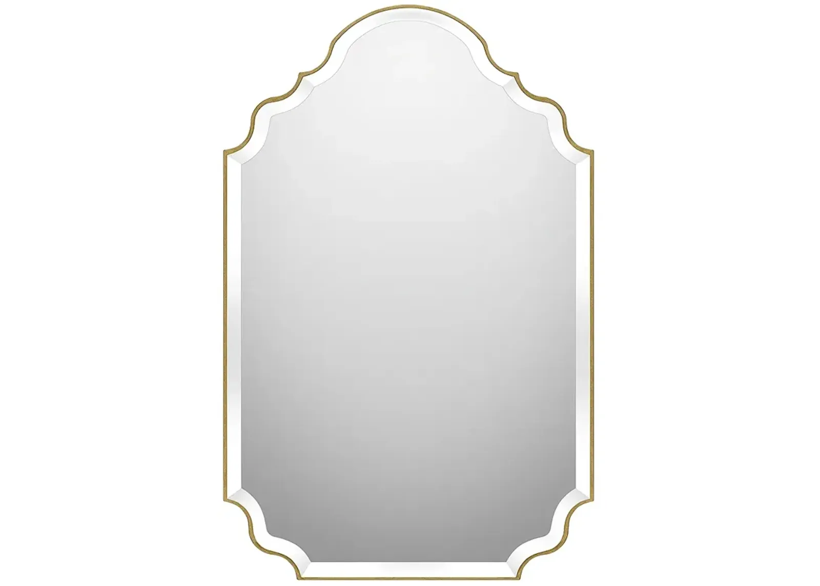 Quoizel Camille 36.5" x 23.5" Gold Arch Top Wall Mirror