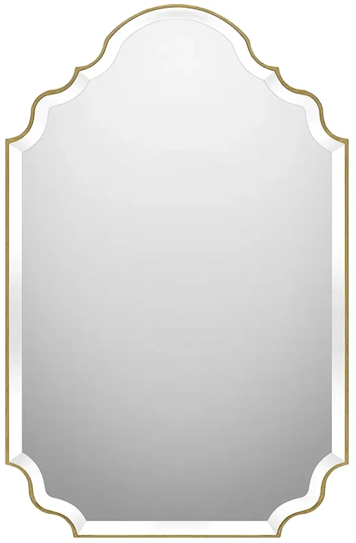 Quoizel Camille 36.5" x 23.5" Gold Arch Top Wall Mirror