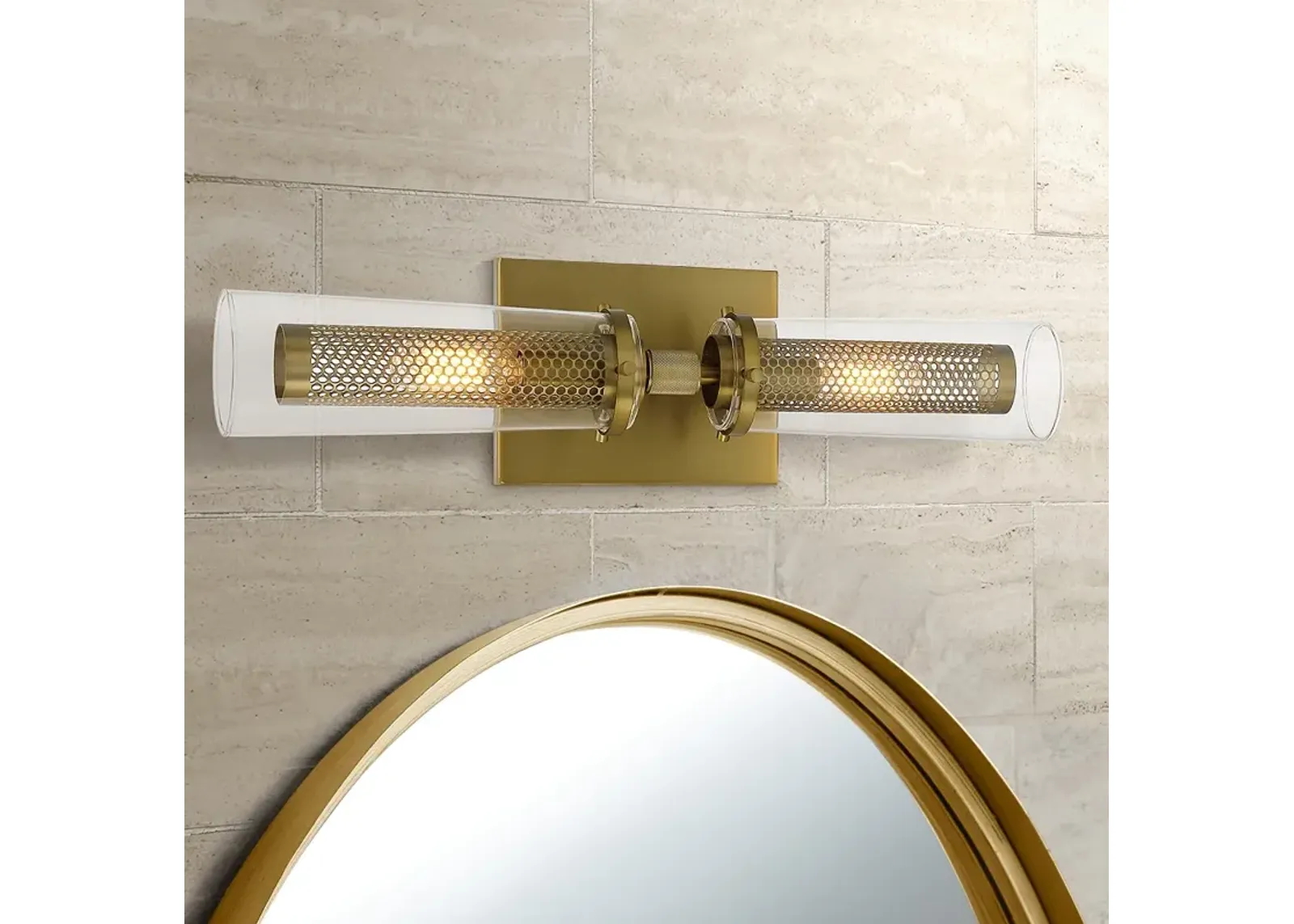 Emmerham 20 1/4" Wide Soft Brass Metal 2-Light Bath Light