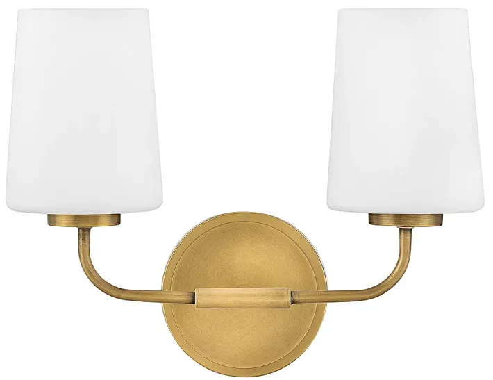 Lark-Kline 11"H Heritage Brass 2-Light Vanity Wall Sconce