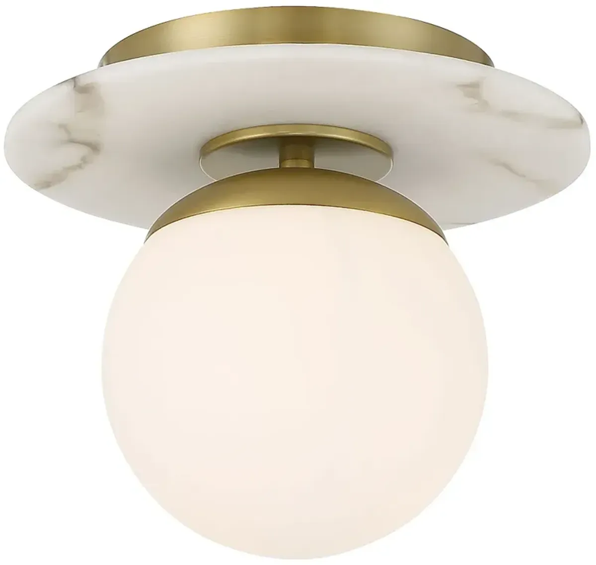 Minka-Lavery Orban 1-Light Soft Brass and Faux Alabaster Semi Flush Mount