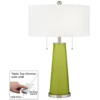 Parakeet Peggy Glass Table Lamp With Dimmer
