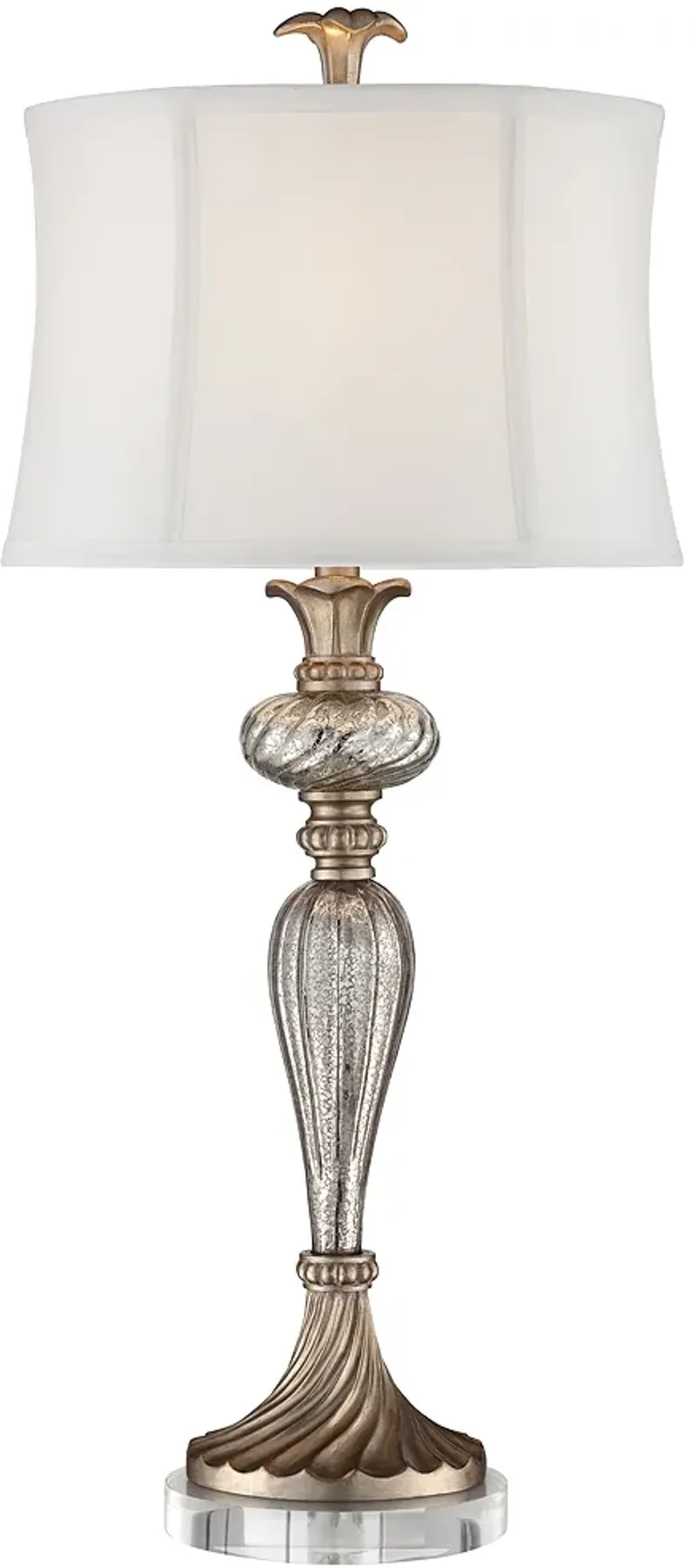 Alyson Mercury Glass Table Lamp With 7" Wide Round Riser