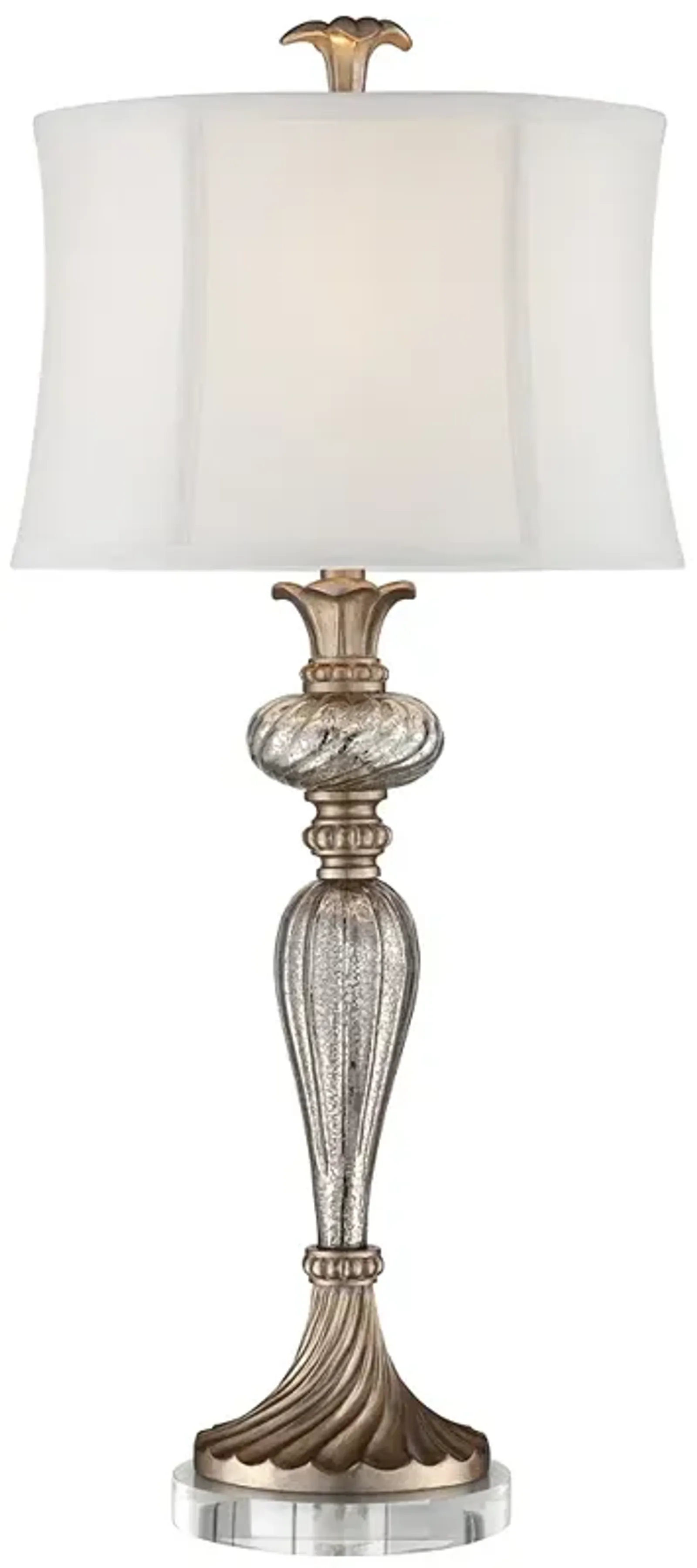 Alyson Mercury Glass Table Lamp With 7" Wide Round Riser