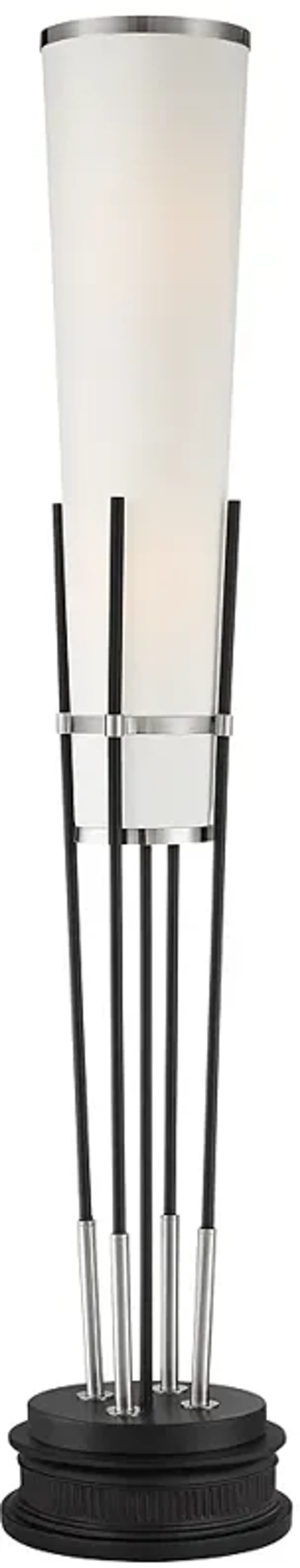 Possini Euro Flute 68 1/2" Satin Black 2-Light Floor Lamp with Riser