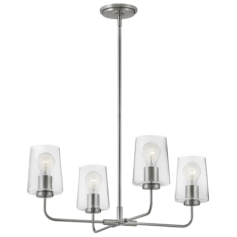 Lark-Kline Chandelier-Medium Single Tier-Brushed Nickel