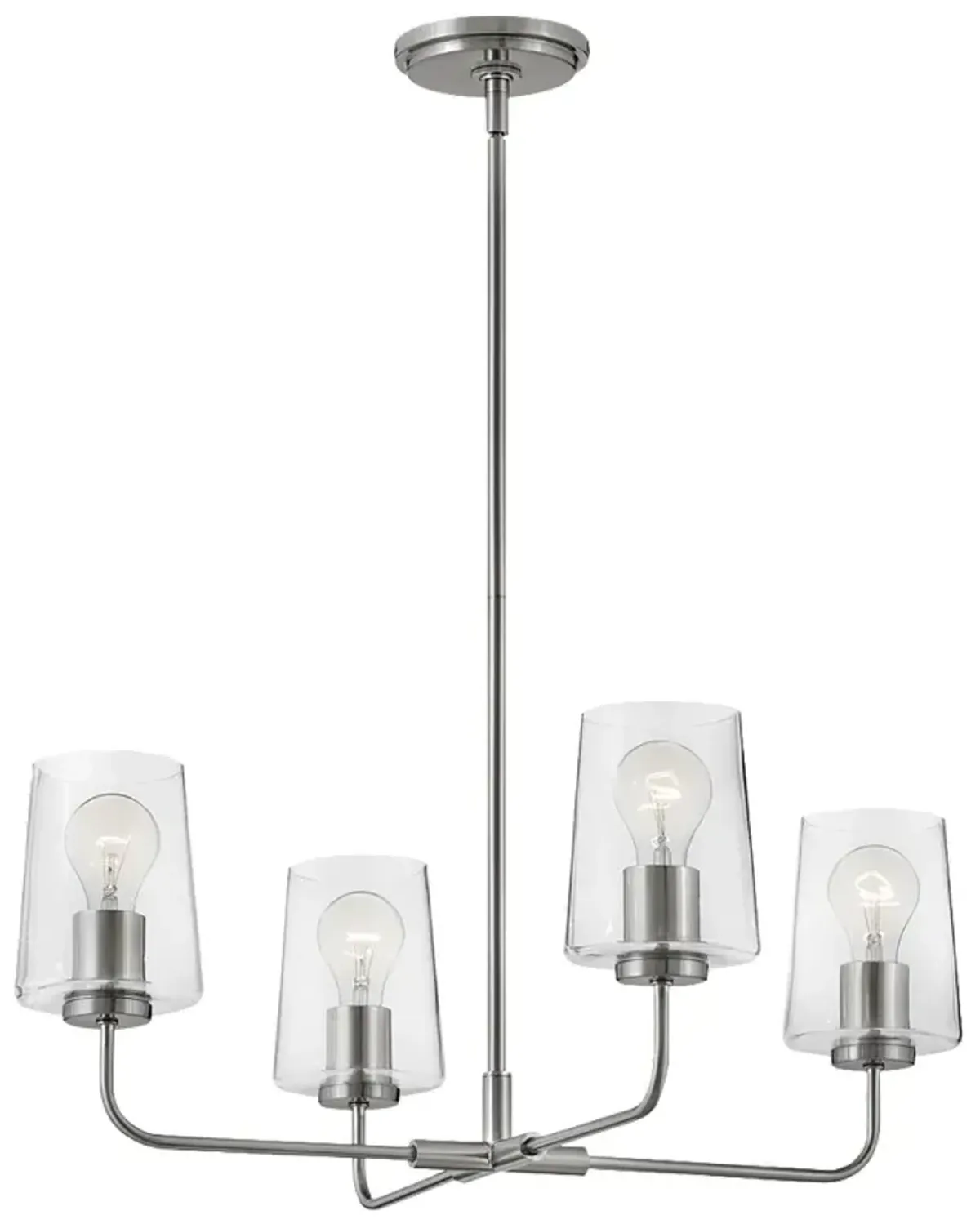 Lark-Kline Chandelier-Medium Single Tier-Brushed Nickel