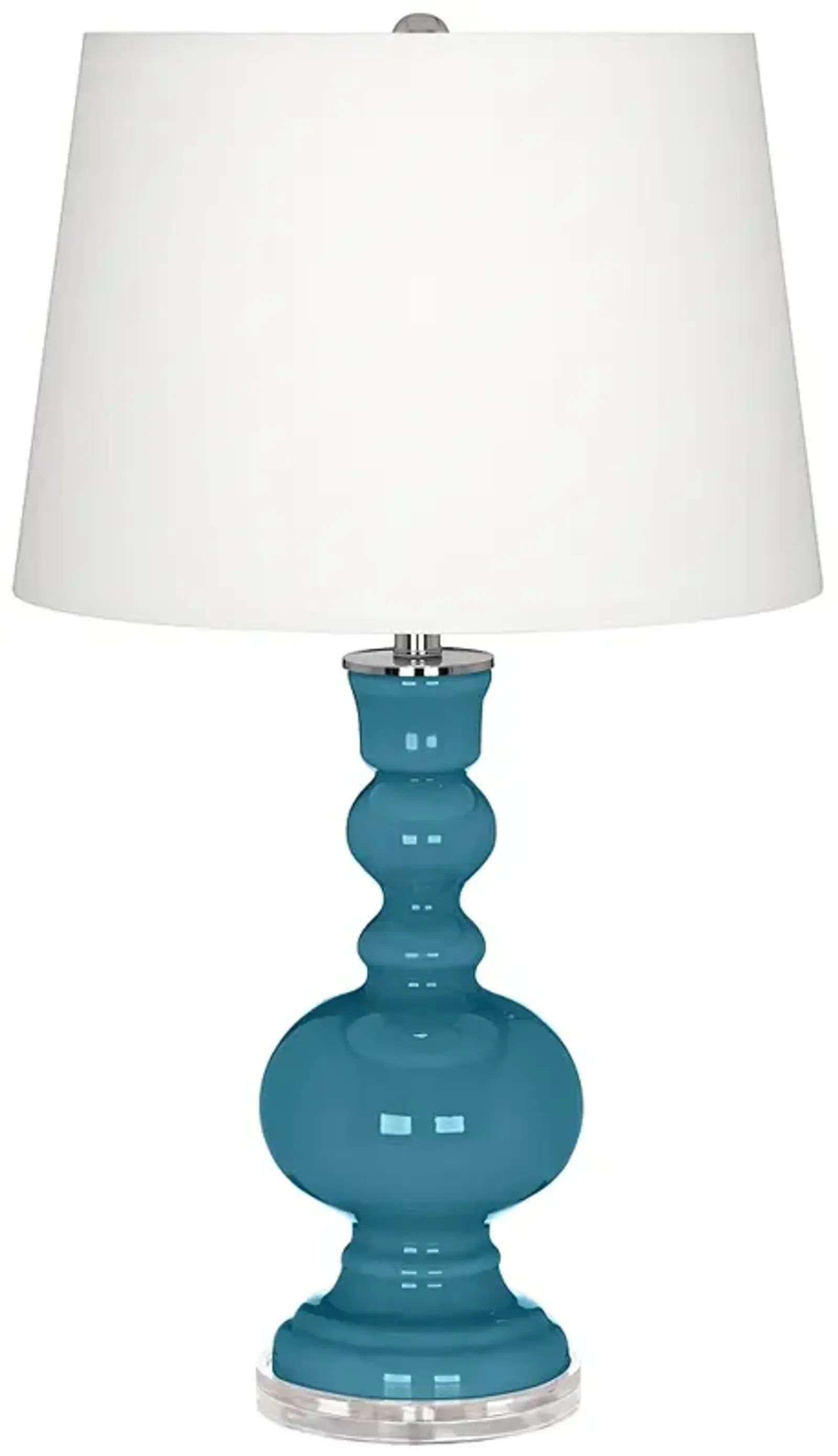 Color Plus Apothecary 30" Great Falls Blue Table Lamp with USB Dimmer