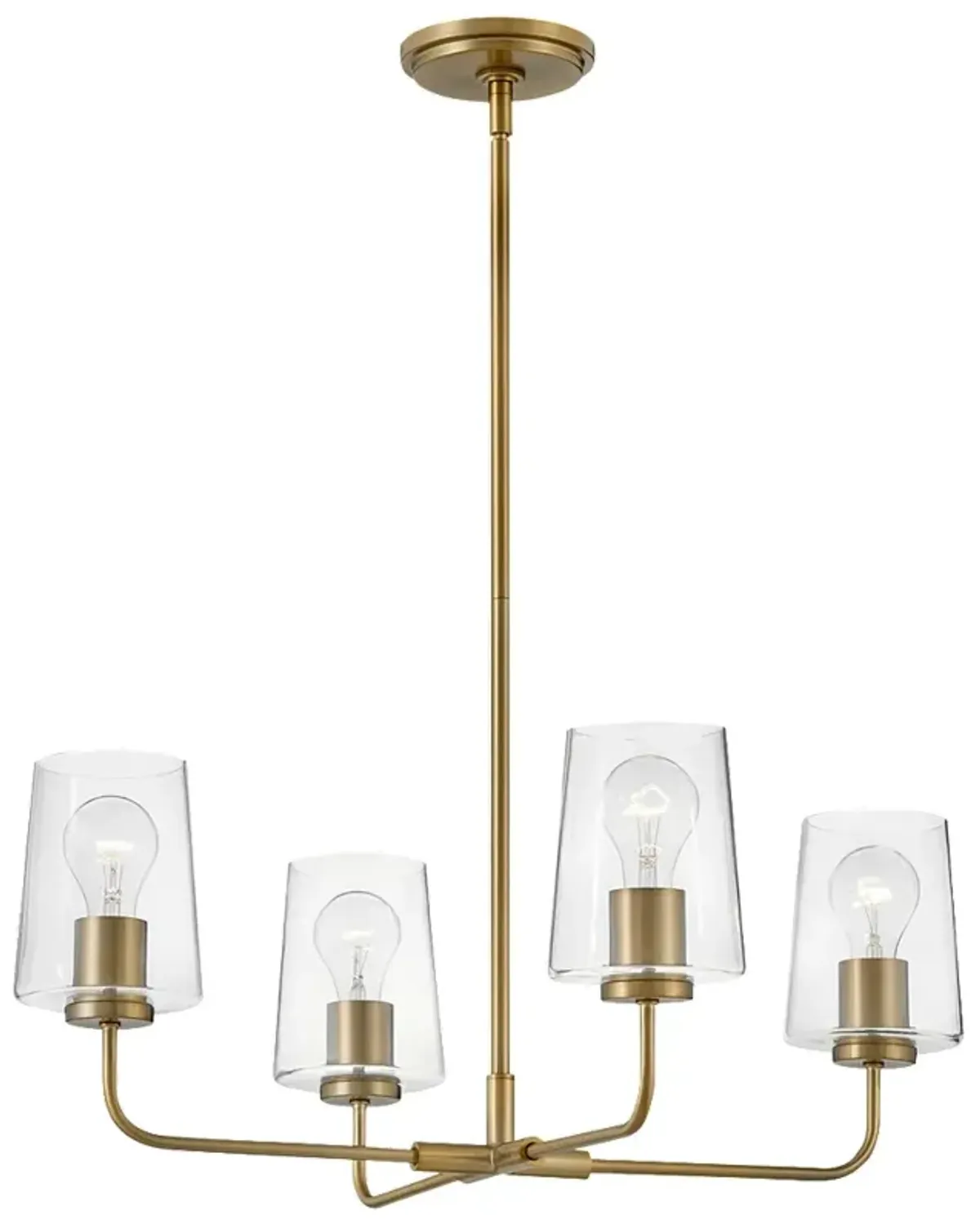 Hinkley Kline 25" Wide Lacquered Brass 4-Light Chandelier