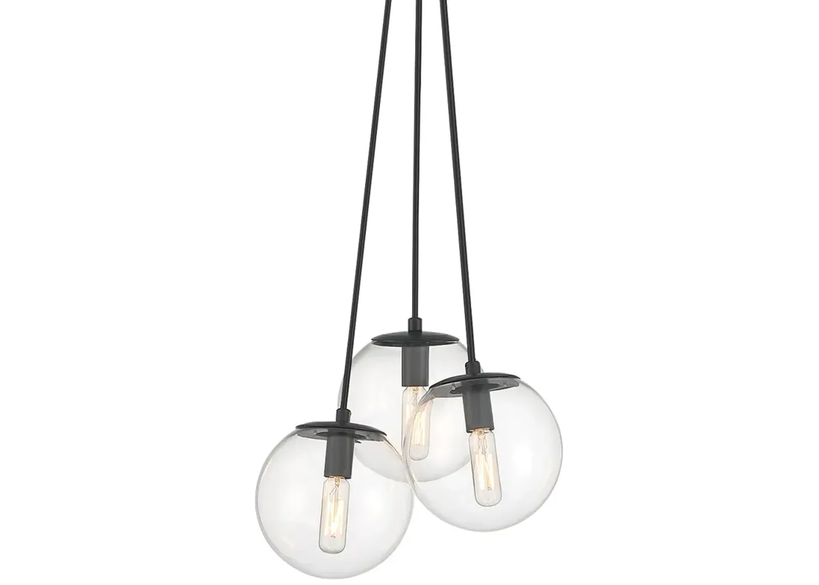 Minka Lavery  Auresa 3-light Black Cluster Pendant Light with Glass Shades