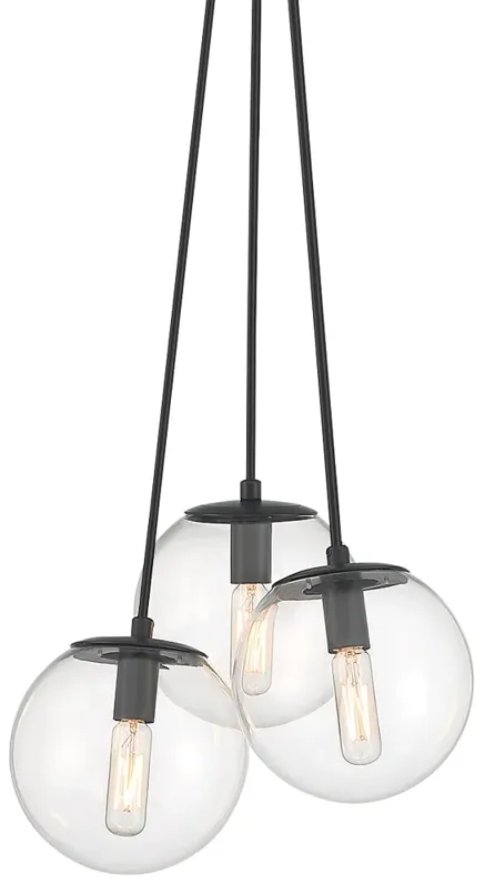 Minka Lavery  Auresa 3-light Black Cluster Pendant Light with Glass Shades