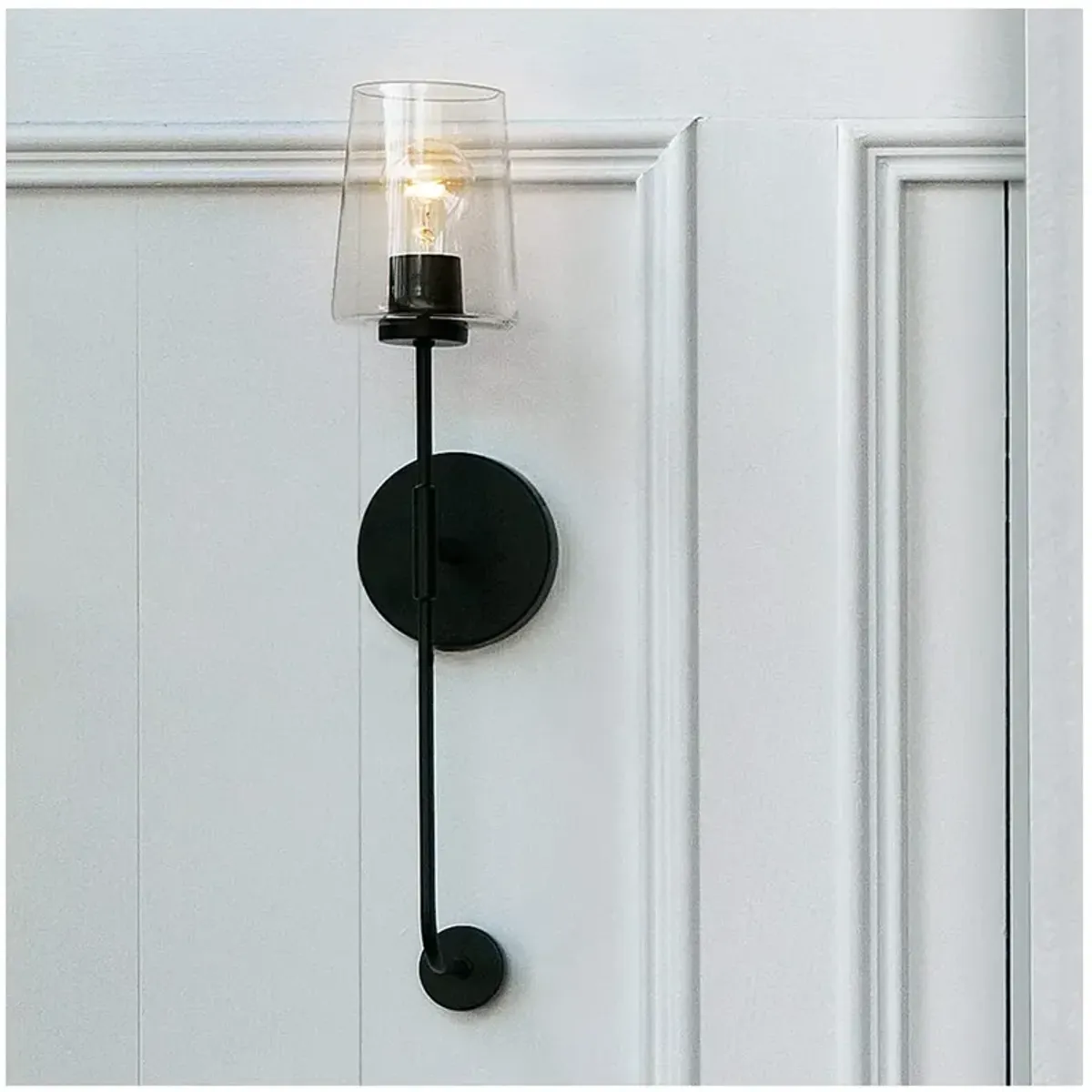 Lark Kline Interior Large Single Light Tall Sconce 5" Black