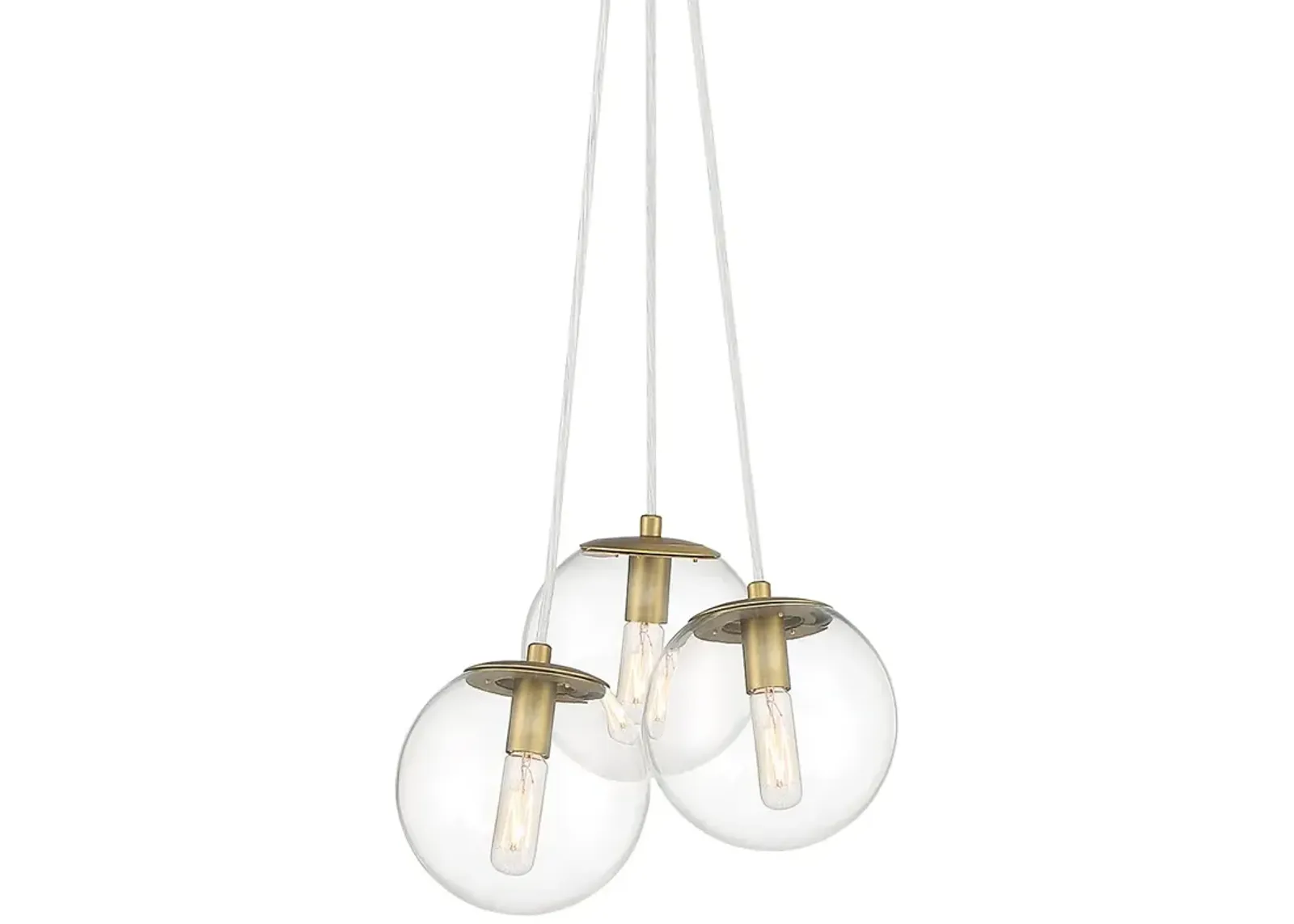 Minka Lavery  Auresa 3-Light Soft Brass Cluster Pendant with Glass Shades