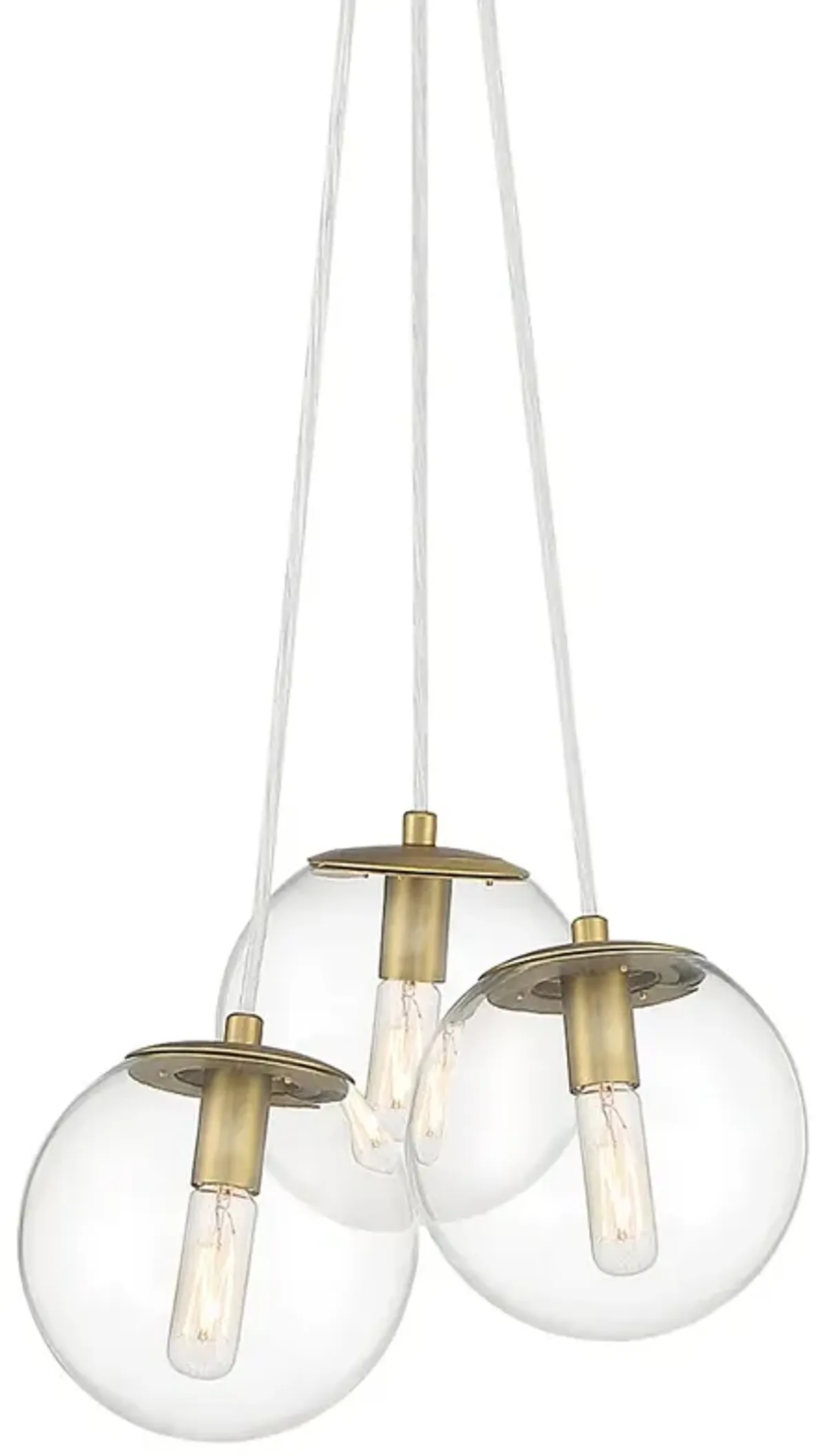 Minka Lavery  Auresa 3-Light Soft Brass Cluster Pendant with Glass Shades